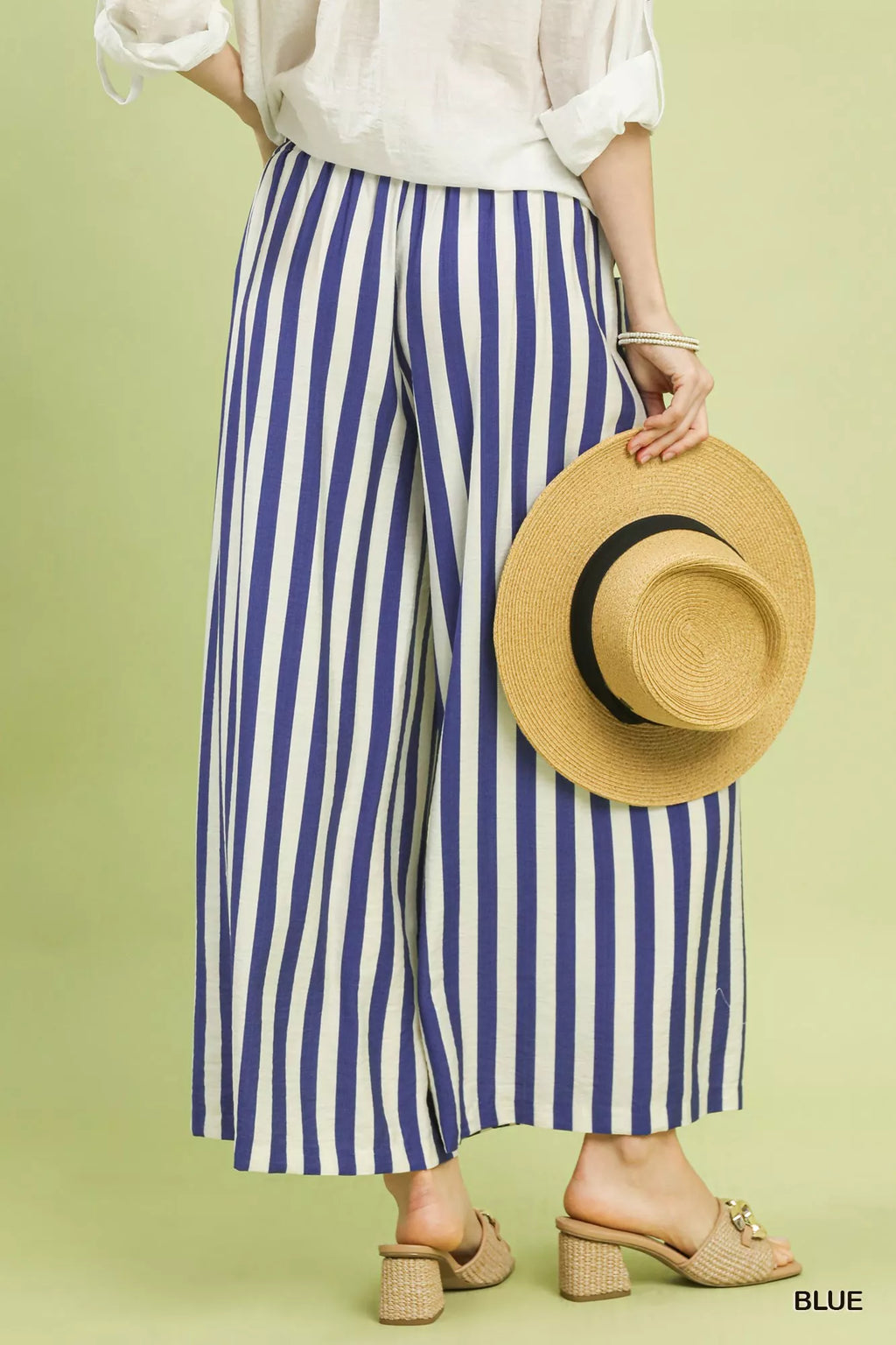 Umgee Vertical Stripe Wide Leg Pants