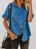 Casual Short Sleeve Denim Shirt