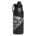 adidas Unisex 1 Liter (32 oz) Metal Water Bottle Black/Silver Metallic One Size