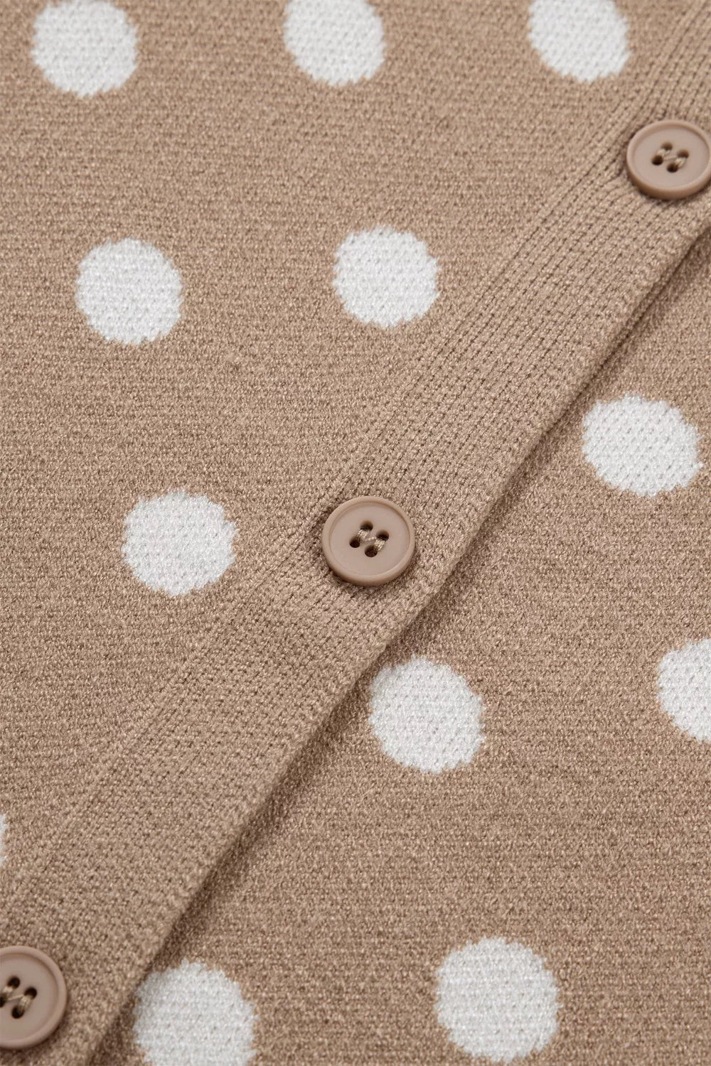 Polka Dot Short Sleeve Button Down Sweater Cardigan