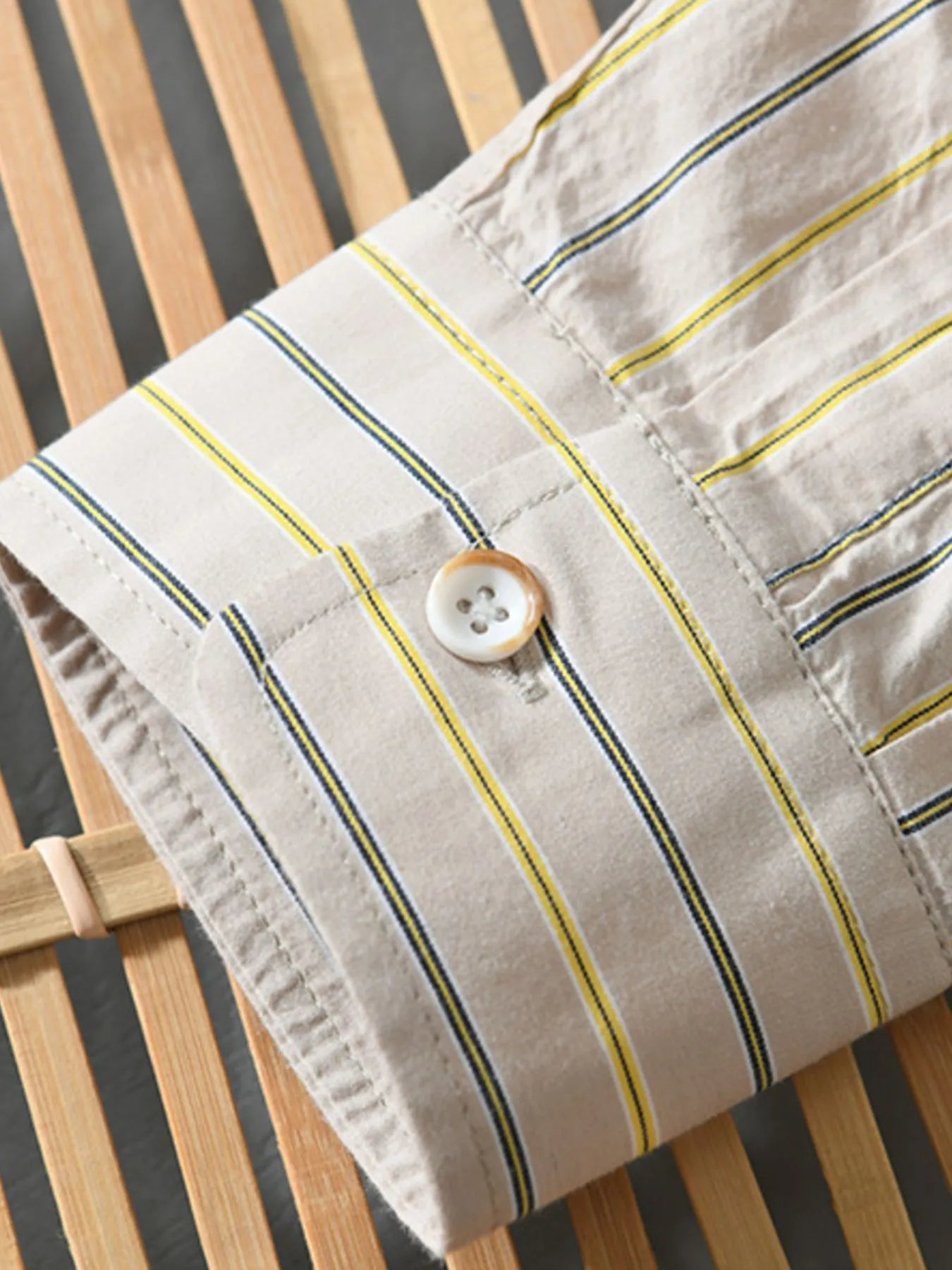 Men's Plus Size Classic Striped Button-Down Shirt