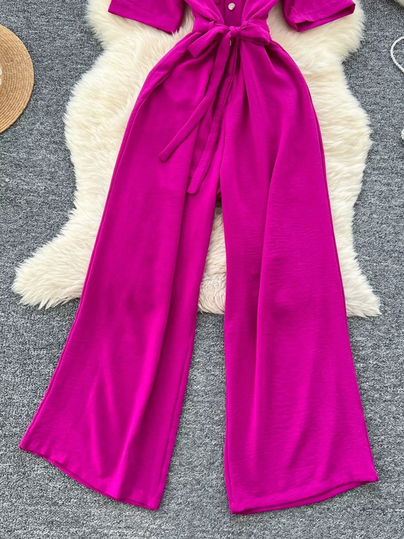 Tie Waist Wide Leg Jumpsuit