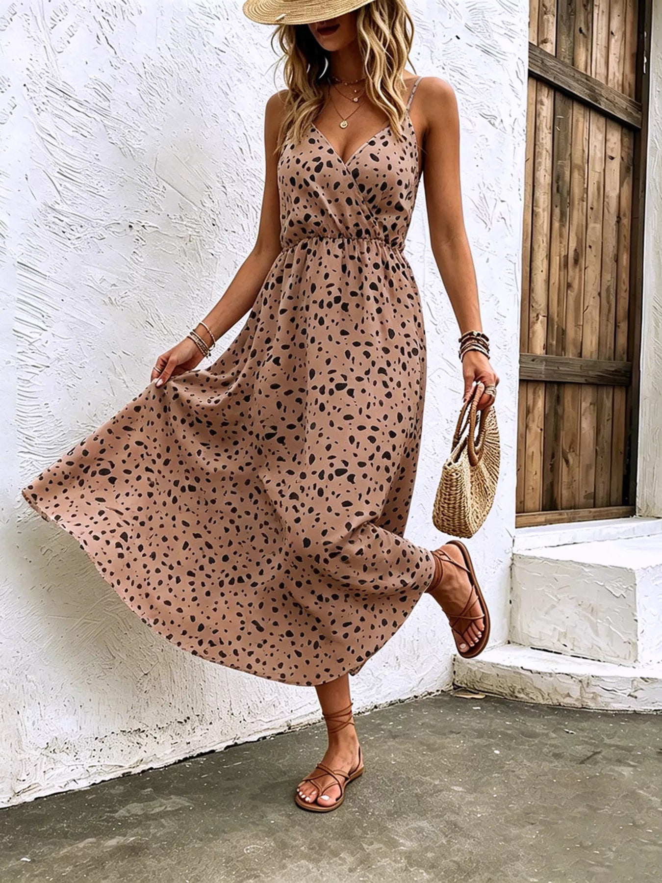 Floral Print Spaghetti Strap Midi Dress
