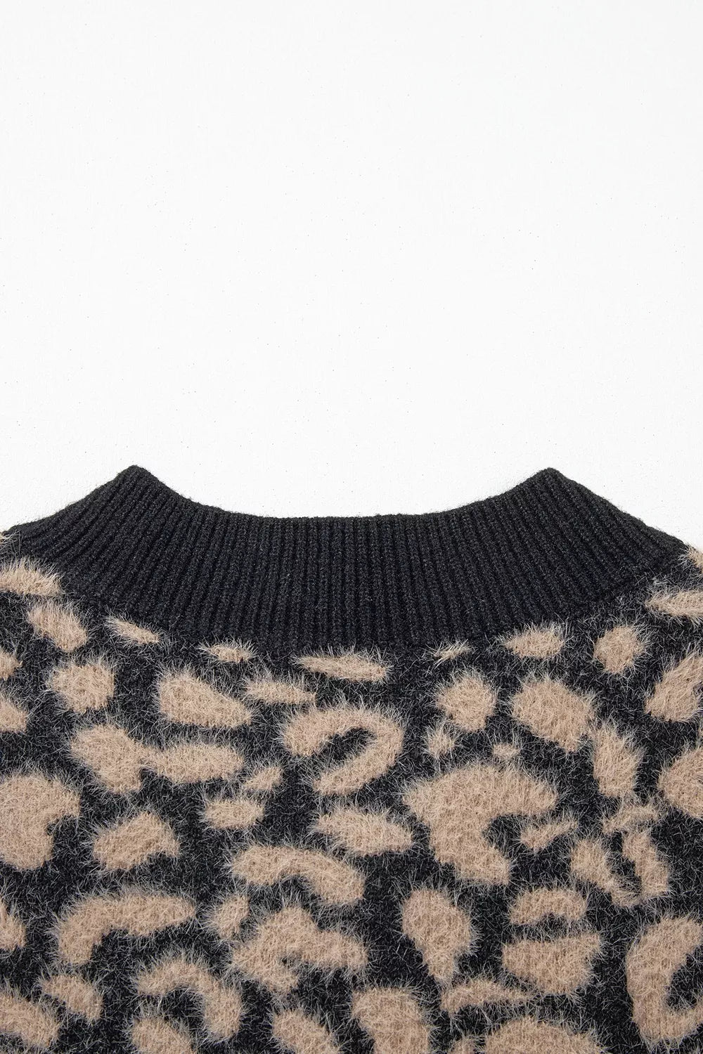 Leopard Print Knit Sleeveless Regular Wash Sweater Vest