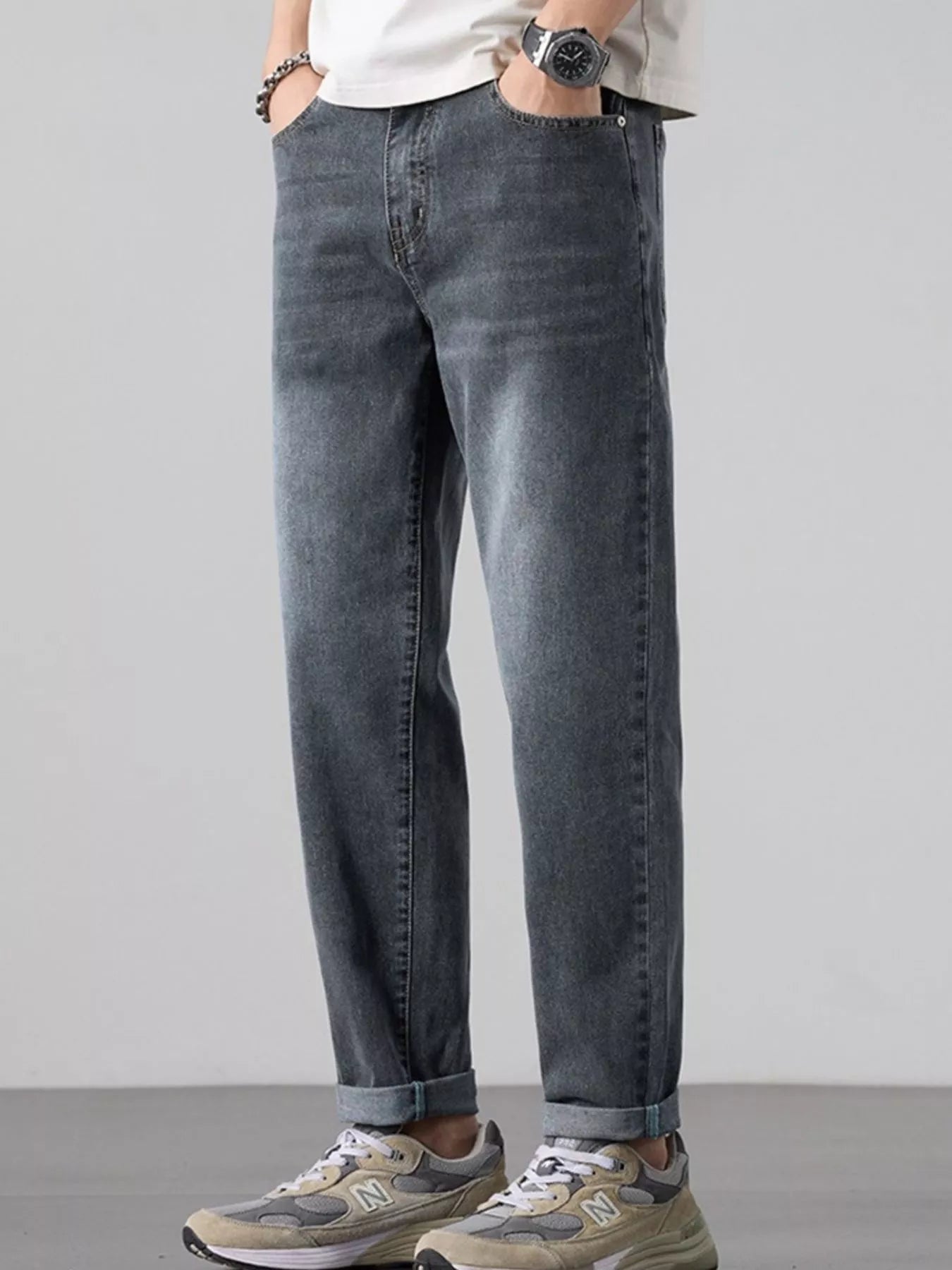 Men's Wash Straight Leg Jeans