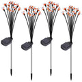 4-Pack: Solar Powered Stake Bee Light 2 Lighting Mode Lifelike Firefly