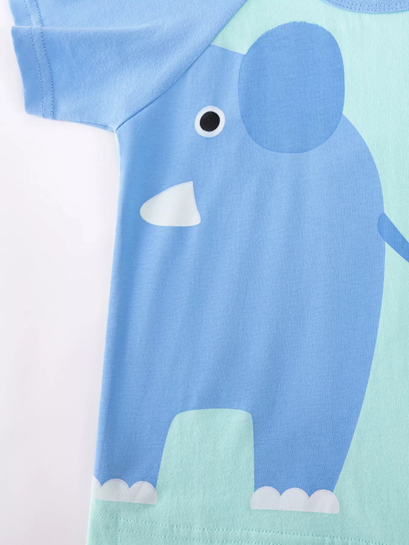Children's Animal Round Neck Top and Shorts Set