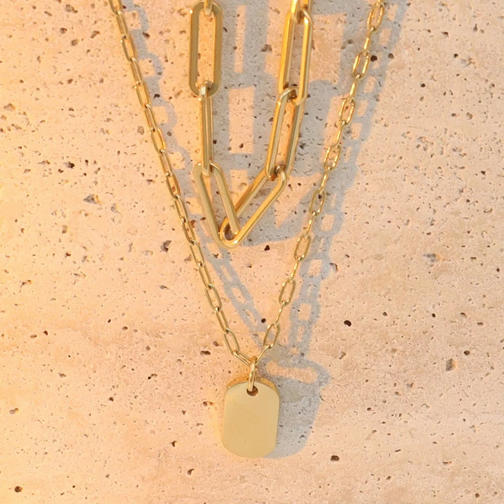 18K Gold-Plated Double Layered Necklace