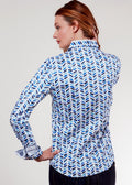 Rome Shirt Blue Cross Hatch Design