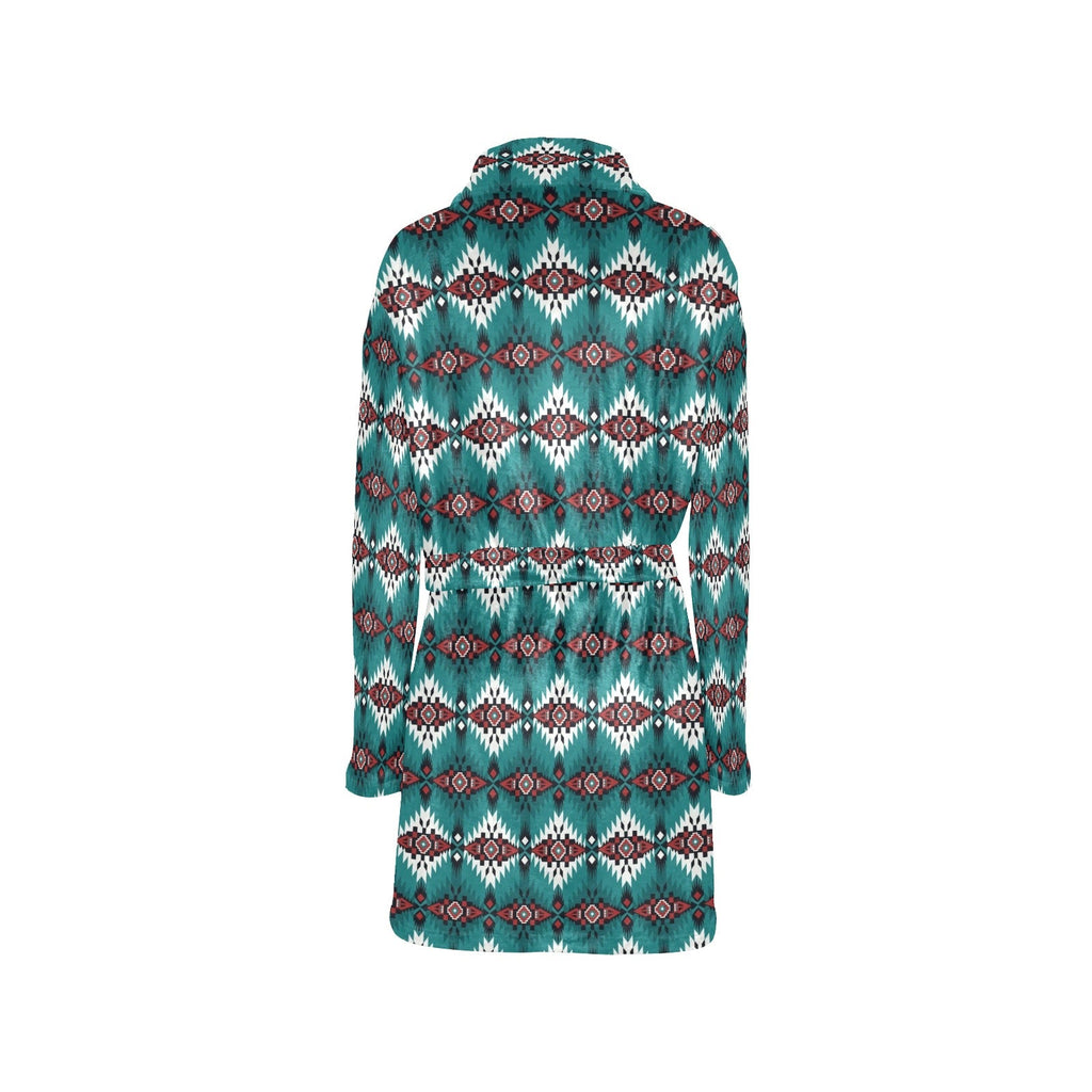 Baha Ranch Teal Aztec Women's Western Bath Robe