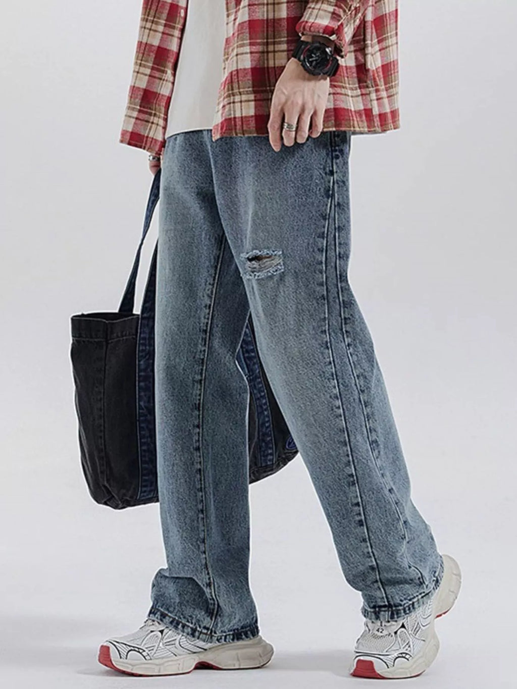 Men's Vintage Distressed Relaxed Fit Jeans