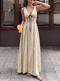 V-Neck Sleeveless Maxi Dress