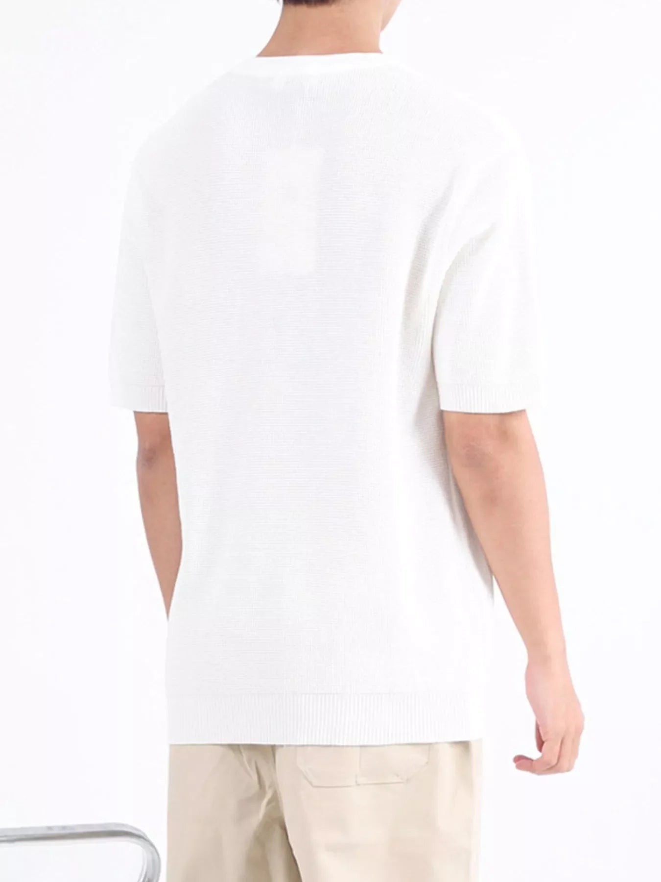 Men's Plus Size Textured Knit Henley T-Shirt