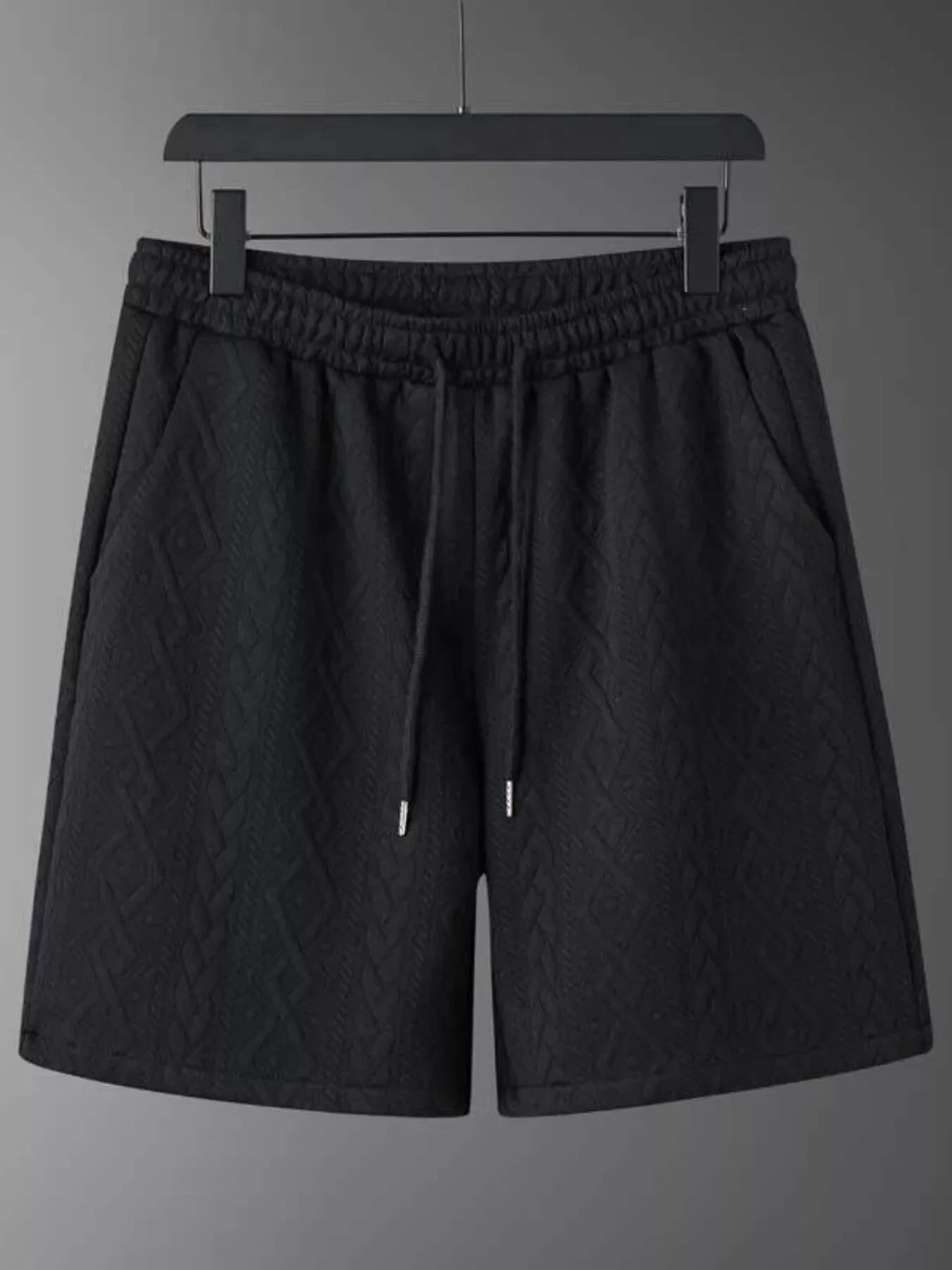 Men's Textured Knit Short Sleeve Polo & Shorts Set