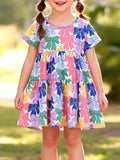 Children's Bow Print Tiered Dress