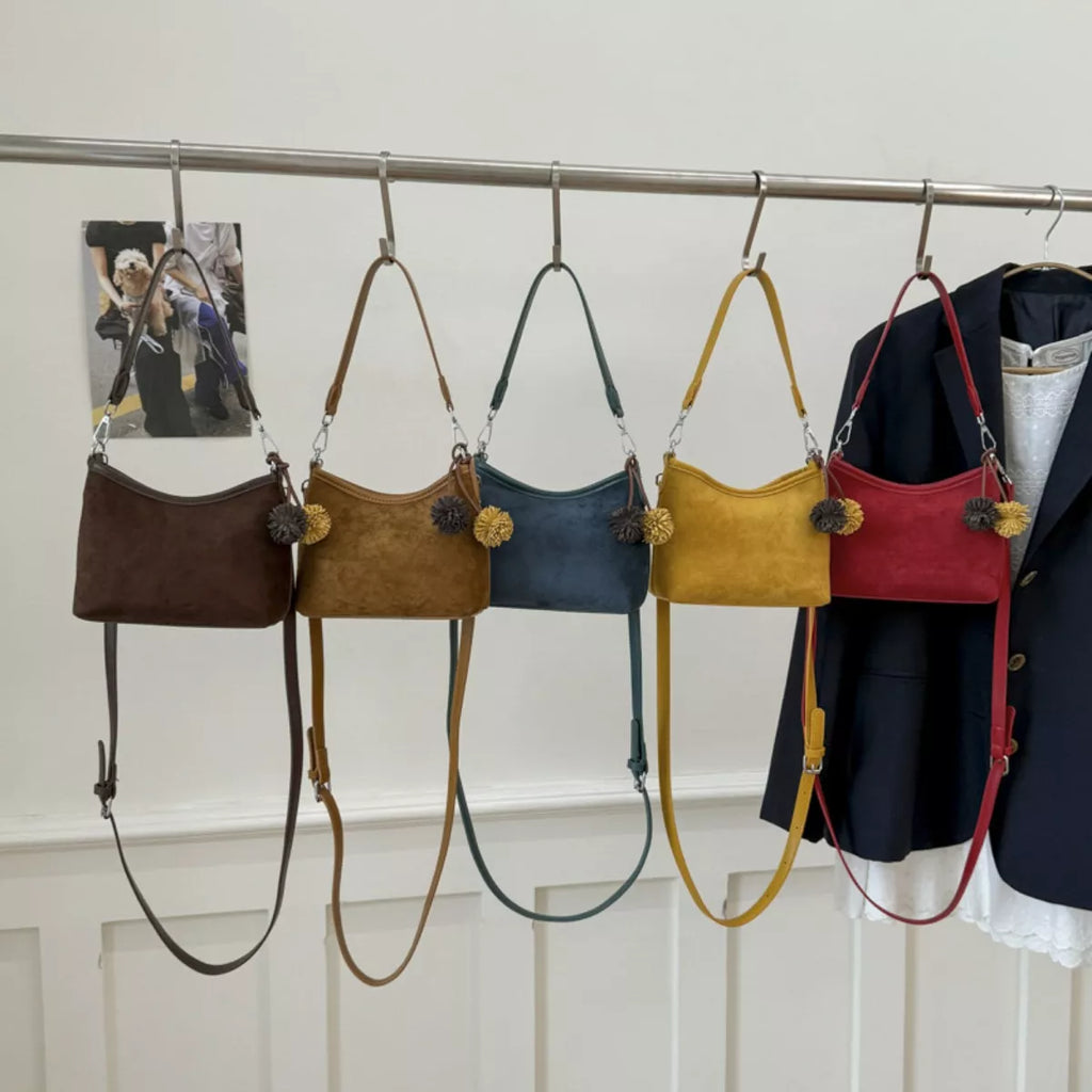 Suede Crossbody Bag with Adjustable Shoulder Strap