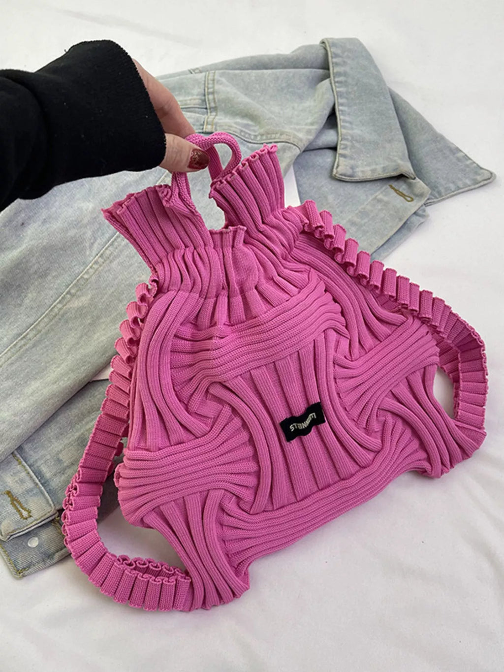 Lightweight Knitted Backpack Bag