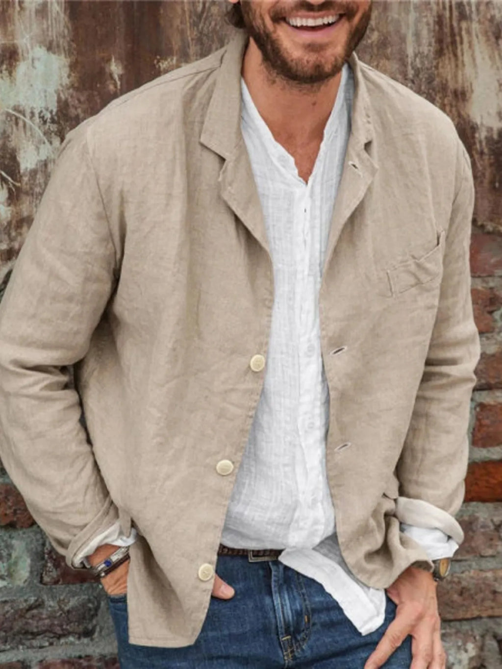 Men's Full Size Button Up Long Sleeve Shacket Plus Size