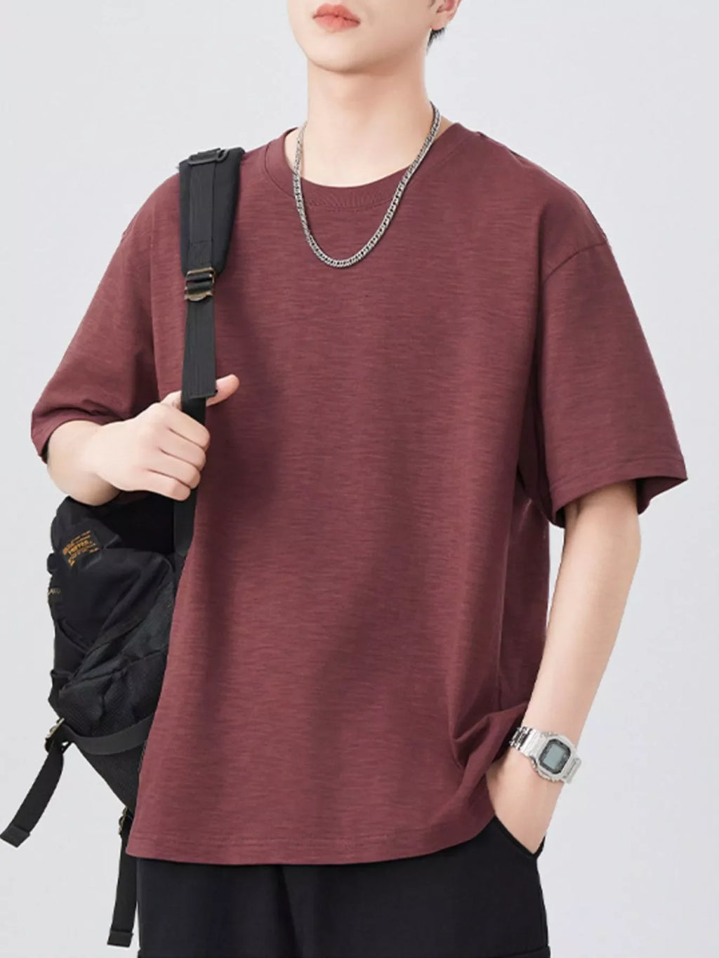 Men's Plus Size Round Neck Half Sleeve T-Shirt