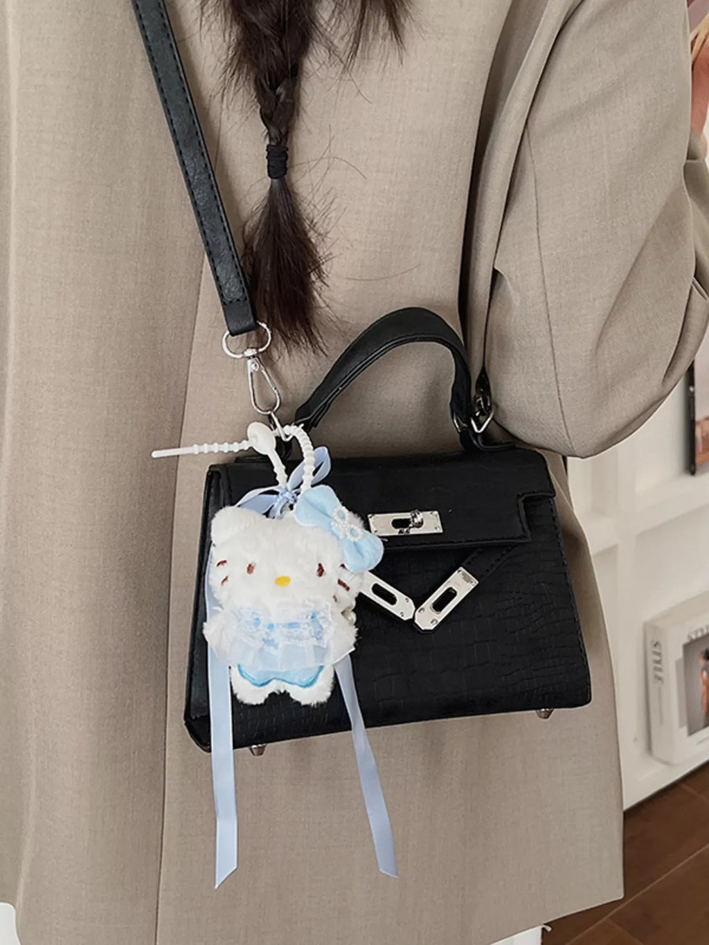 Croc-Embossed Mini Crossbody Bag