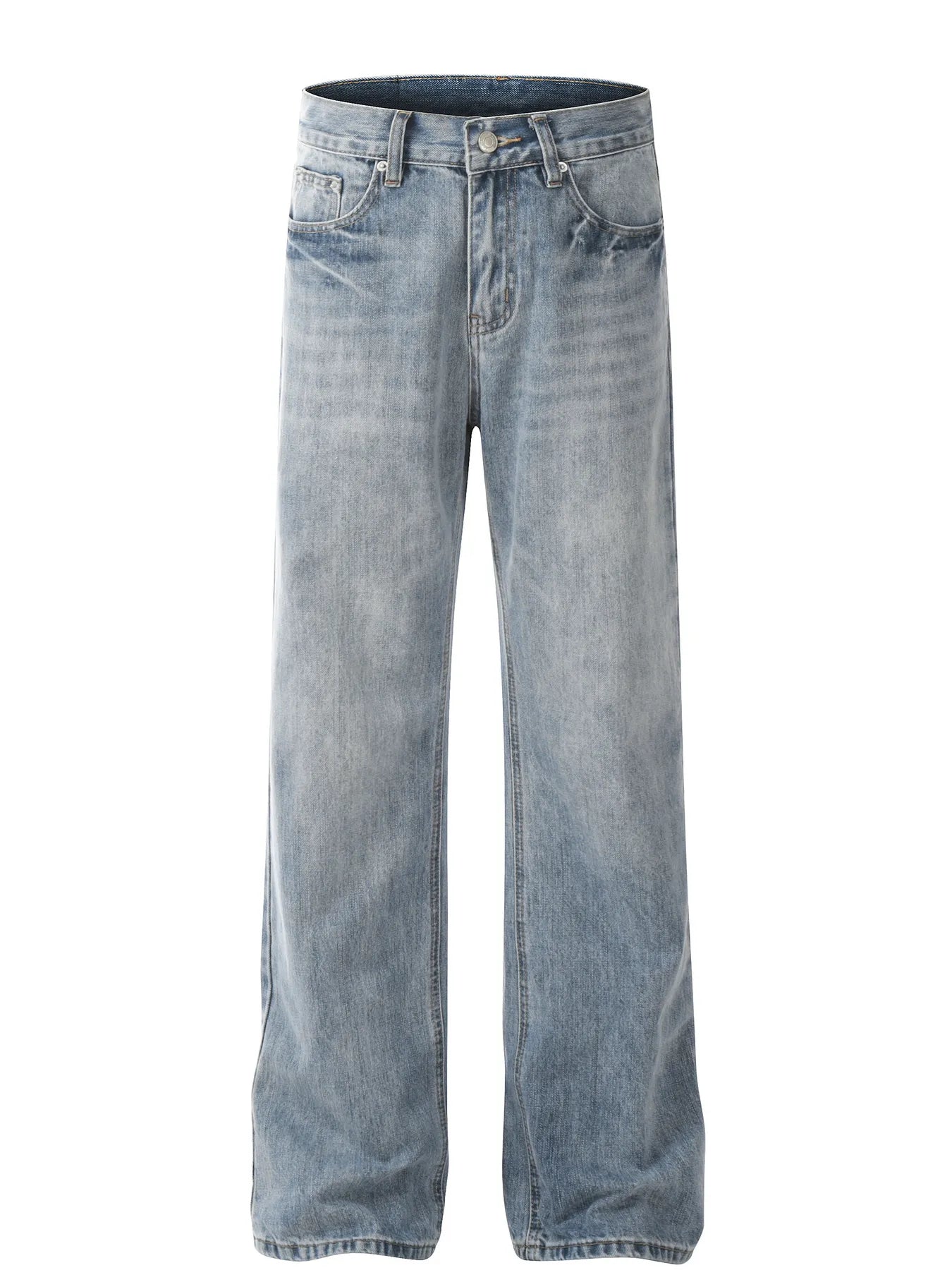 Men's Washed Wide Leg Relaxed Fit Jeans