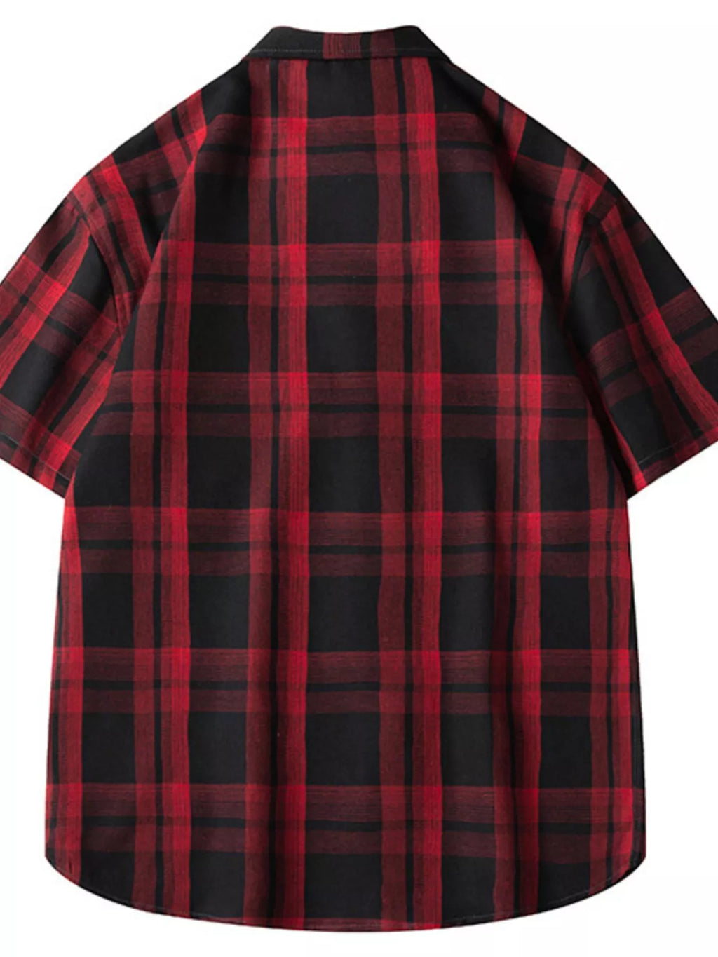 Men's Plus Size Plaid Loose Fit Short Sleeve Shirt