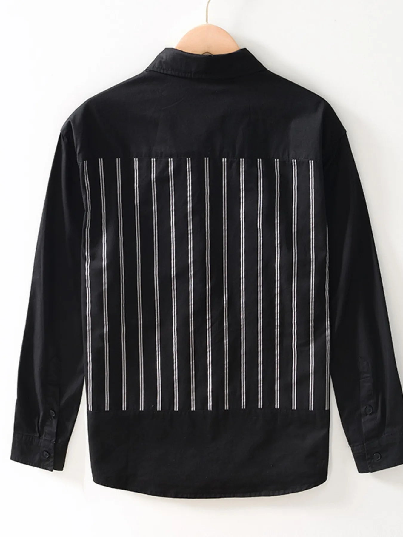 Men's Plus Size Striped Button Up Long Sleeve Shirt