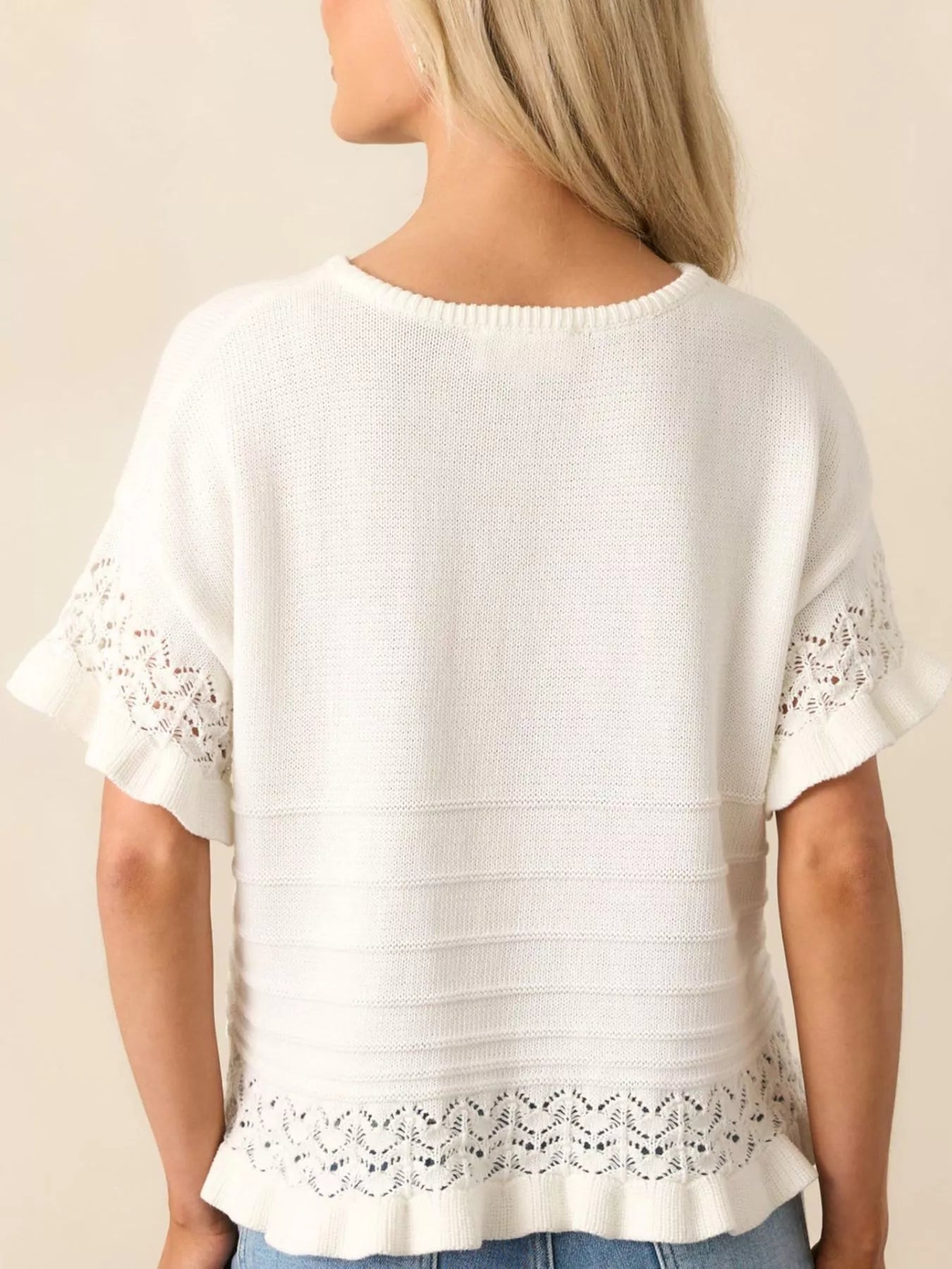 Lace Trimmed Knit Top