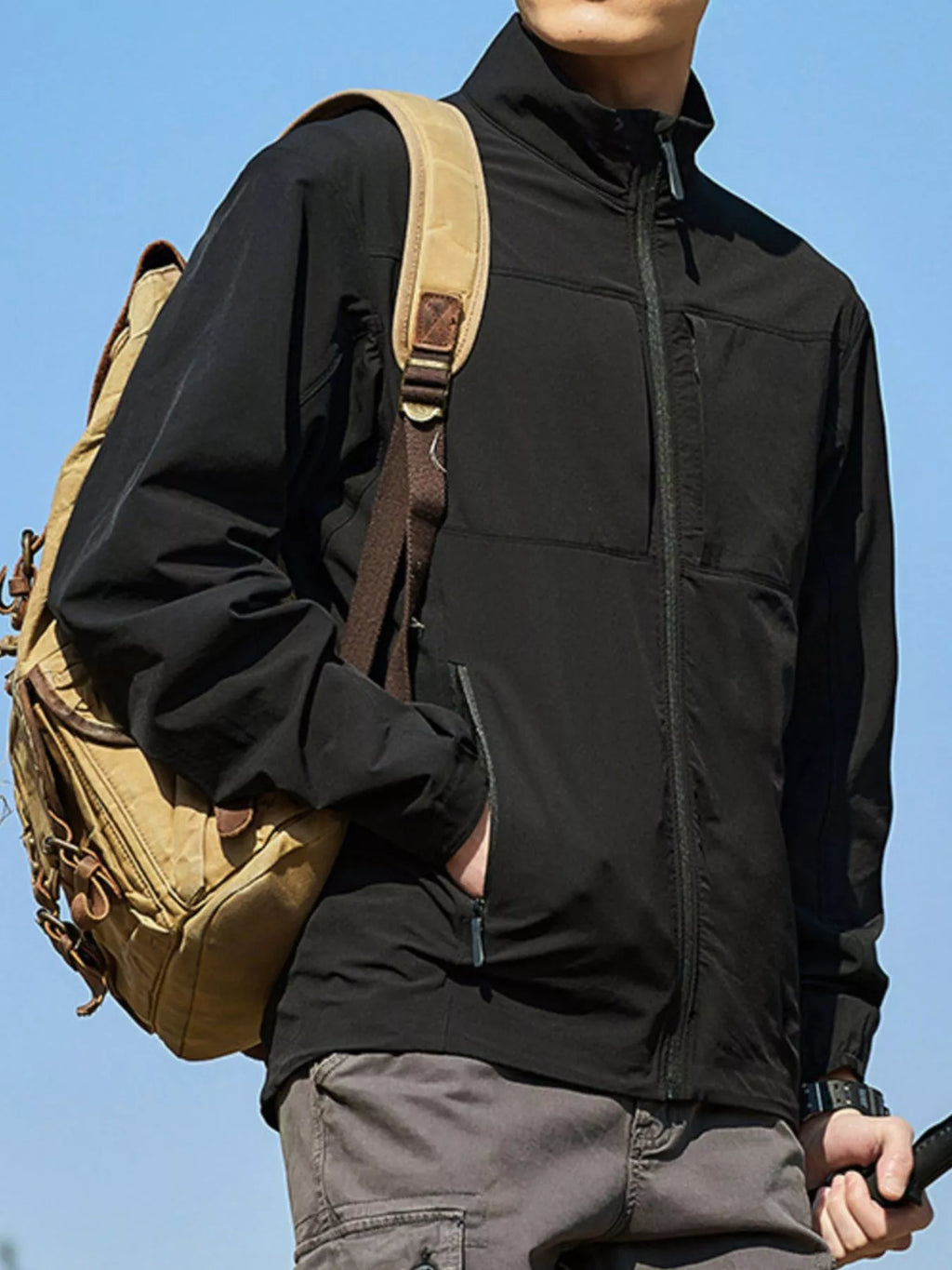 Men's Plus Size Zip Up Lightweight Windproof Outdoor Jacket