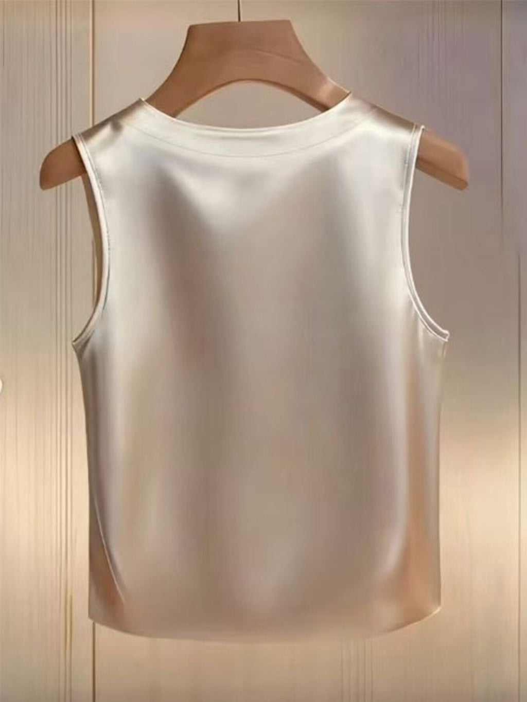 Pearl Embellished Satin Tank Top