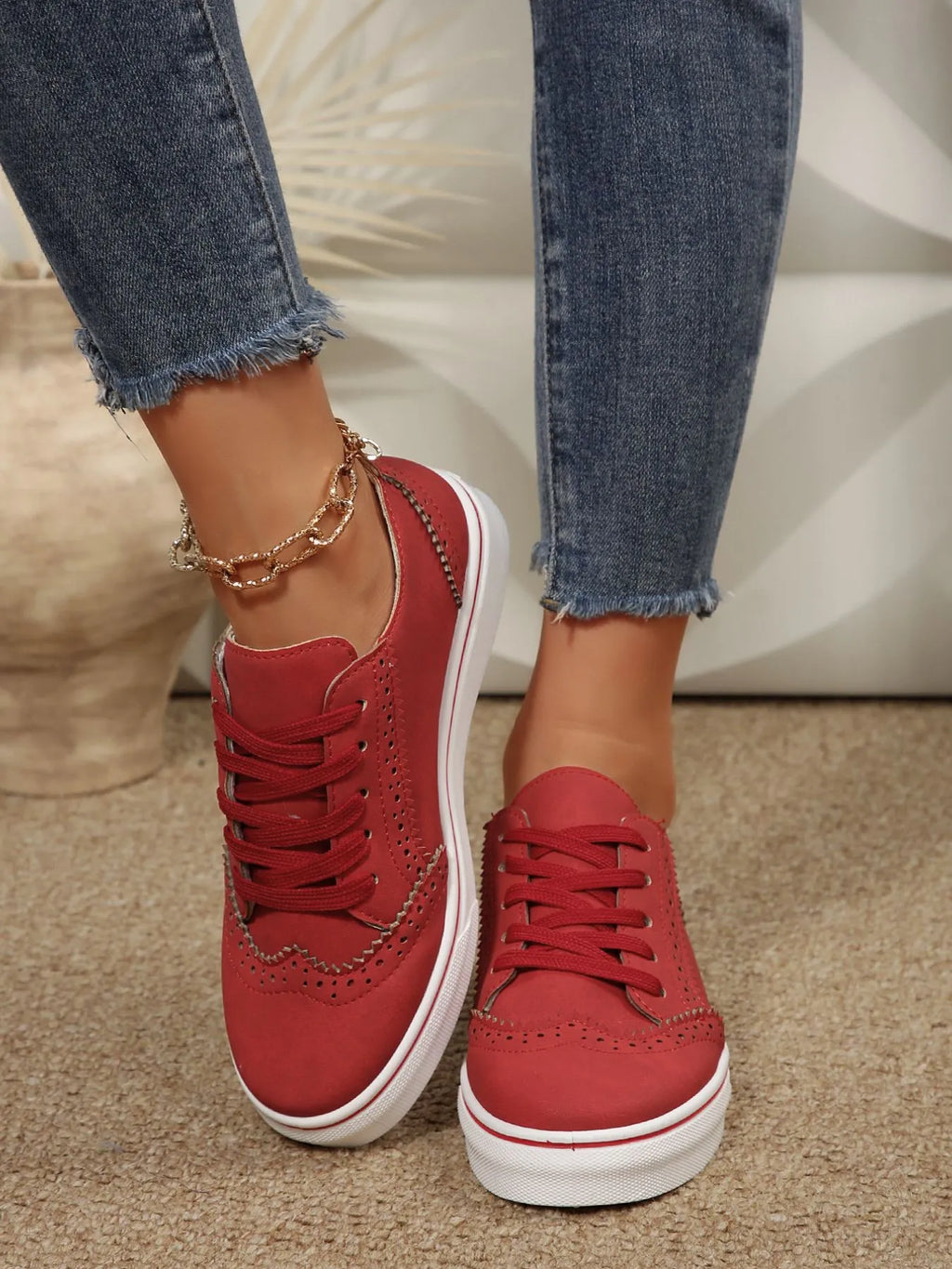 PU Leather Lace Up Platform Sneakers – Multi-Color