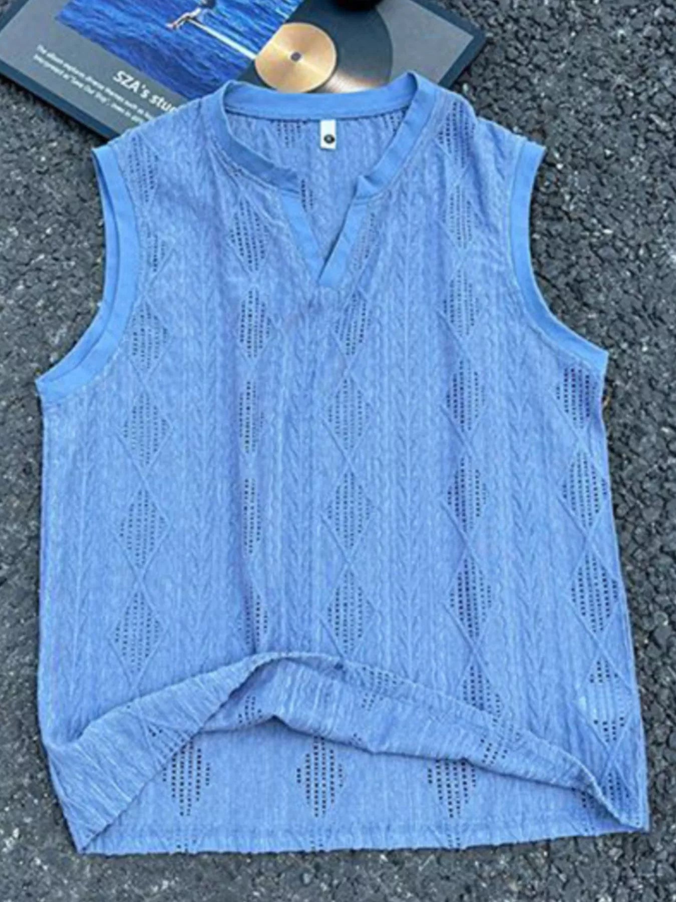 Men's Plus Size Textured Knit Tank