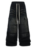 Men's Drawstring Wide Leg Cargo Jeans
