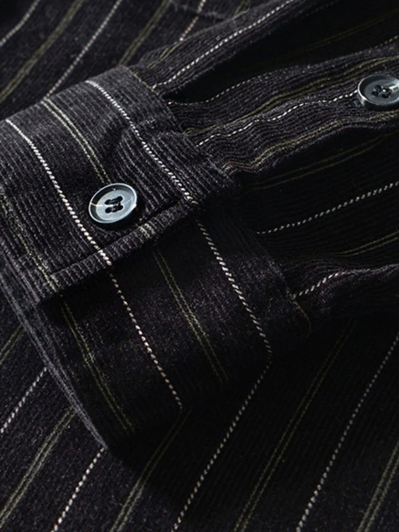 Men's Plus Size Striped Button Up Long Sleeve Shirt