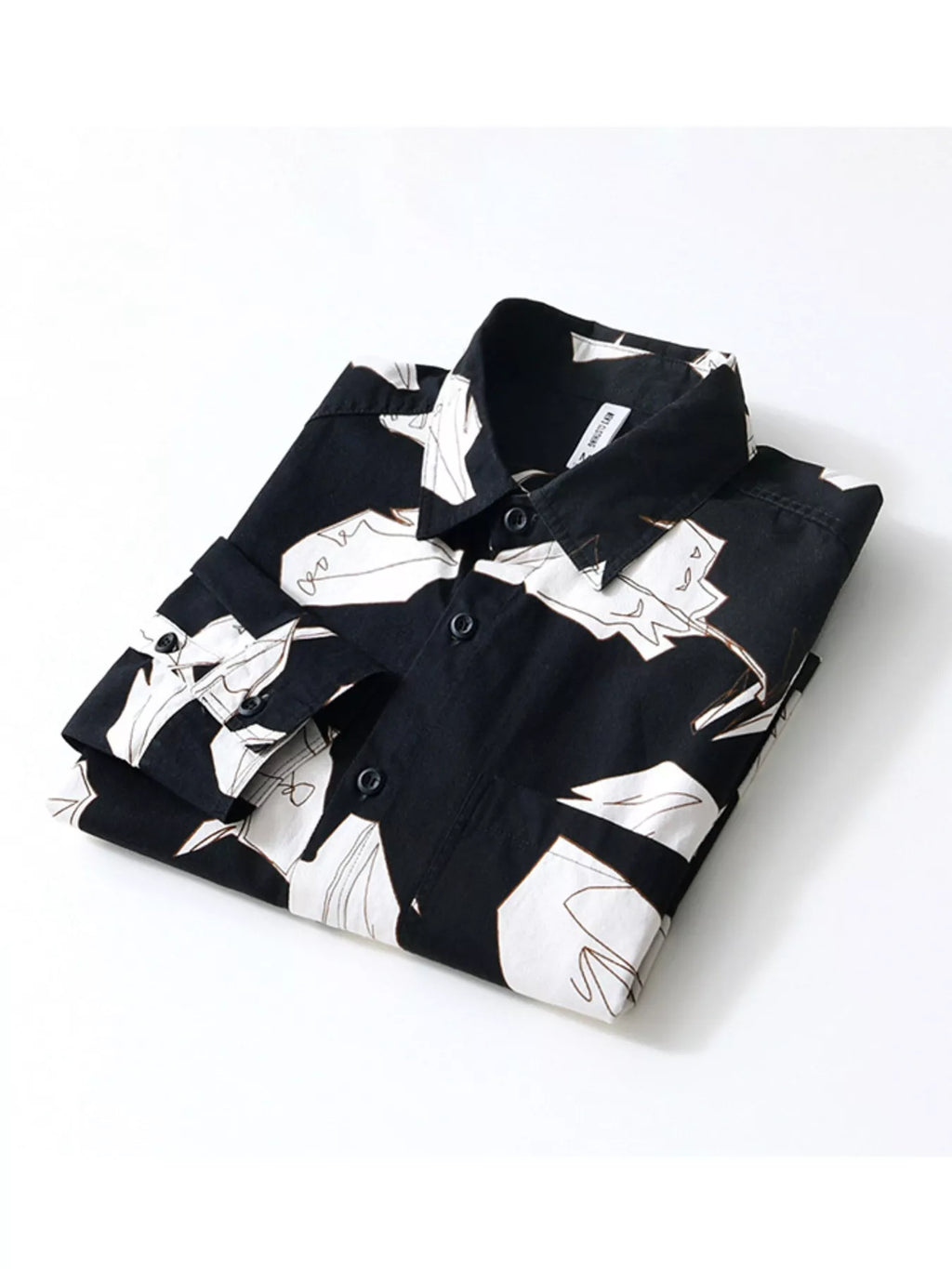 Men's Plus Size Abstract Print Long Sleeve Casual Shirt