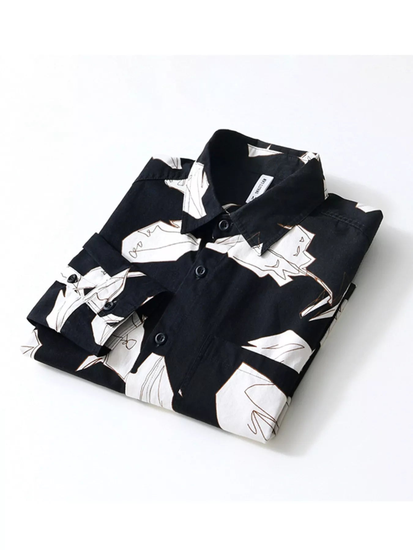 Men's Plus Size Abstract Print Long Sleeve Casual Shirt