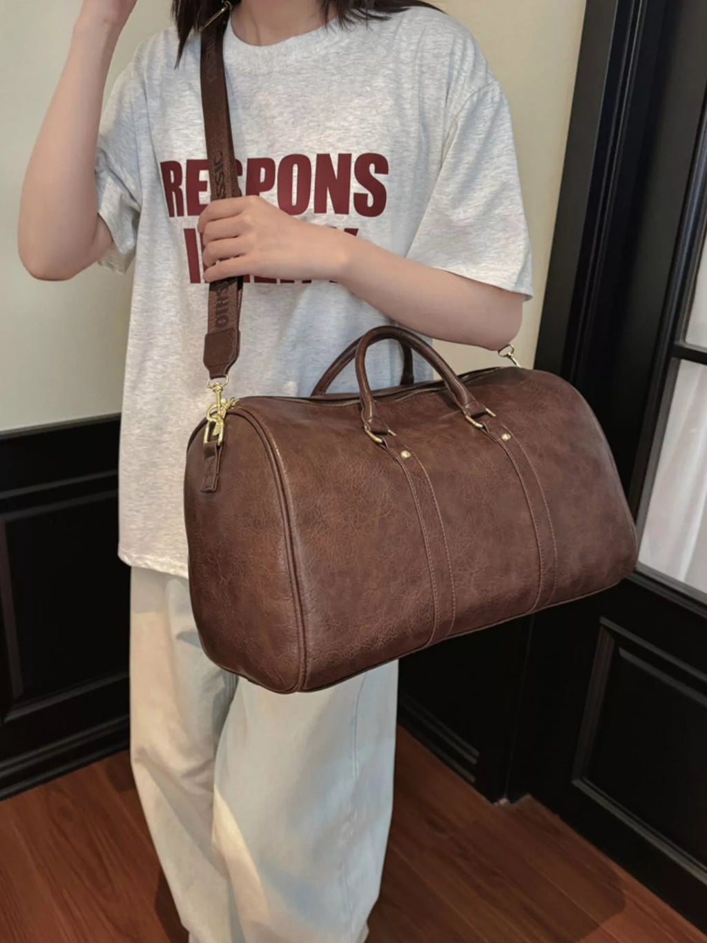 PU Leather Travel Bag