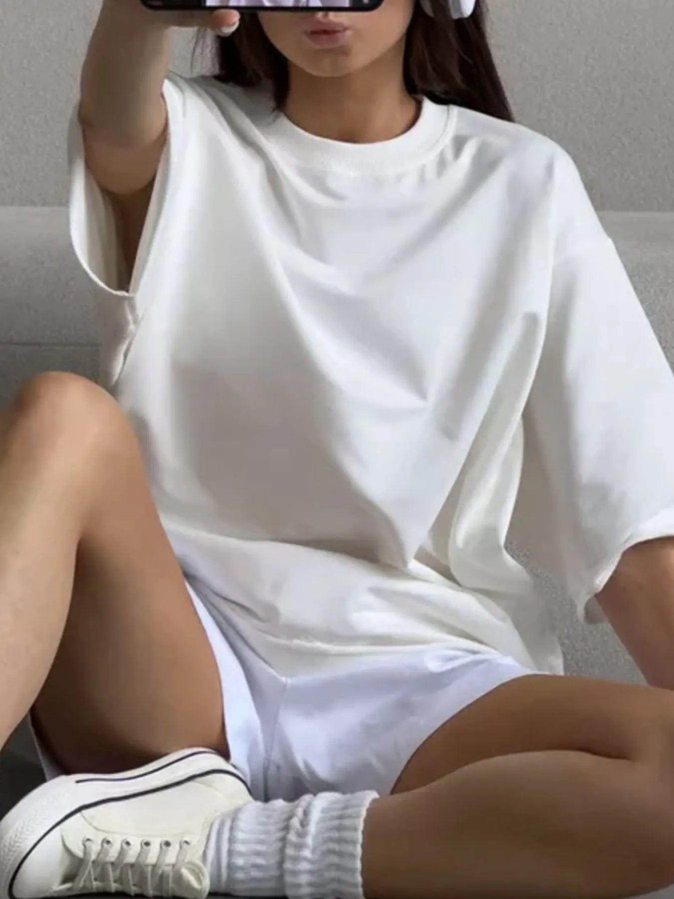 Round Neck Half Sleeve Oversized T-Shirt
