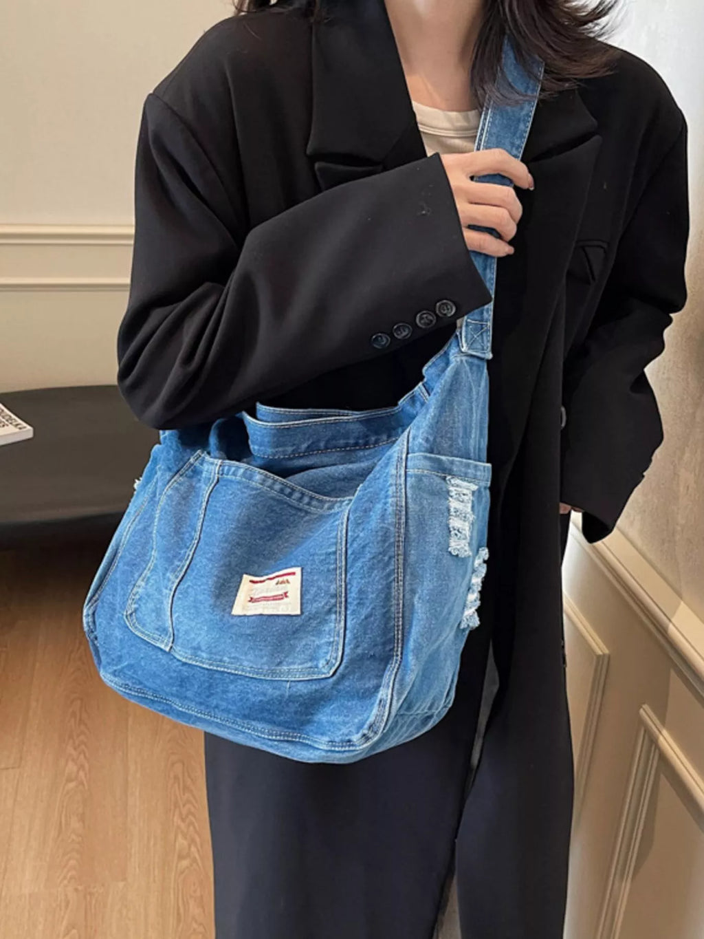 Casual Denim Crossbody Bag