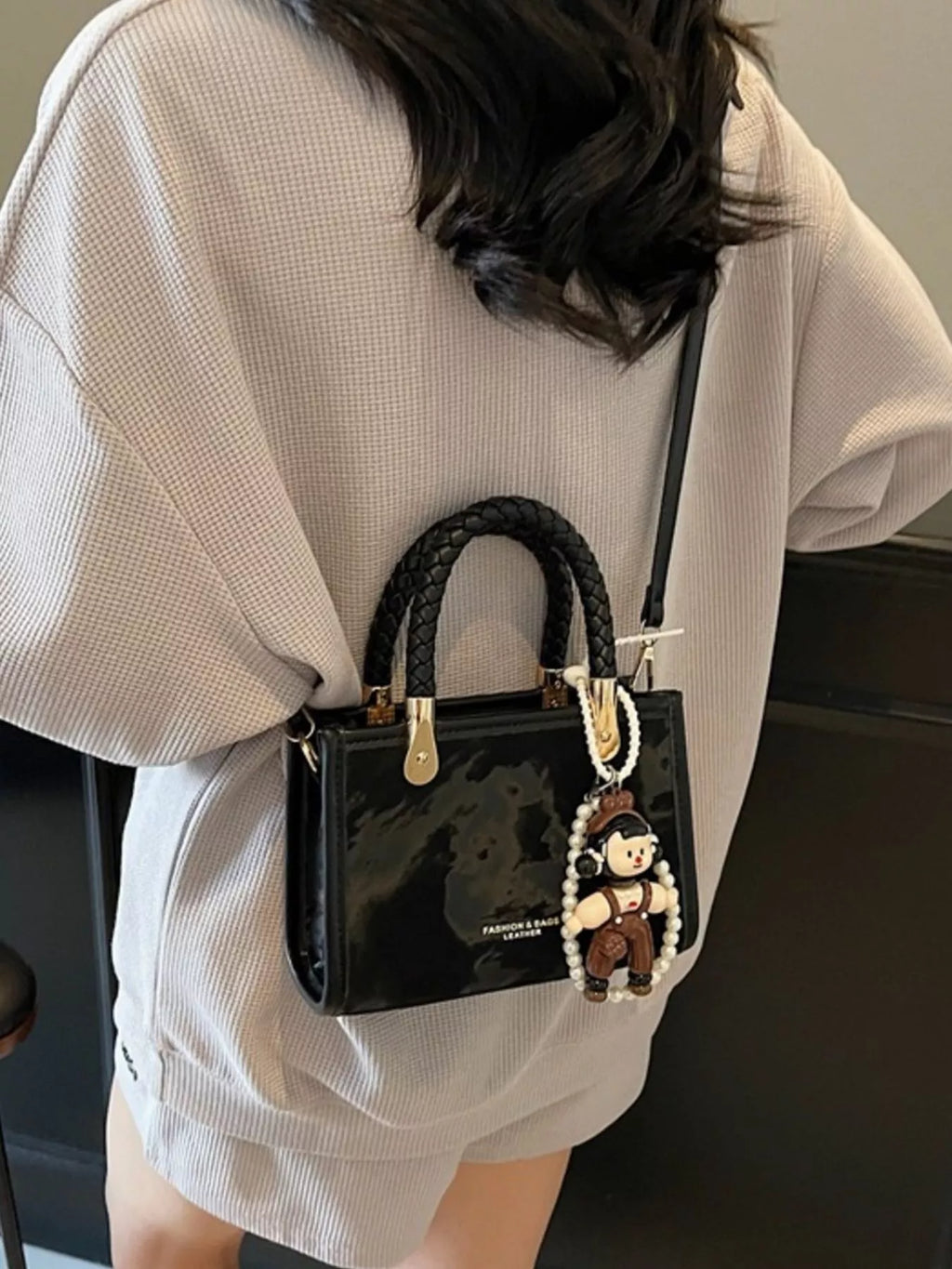 Braided Handle Crossbody Bag
