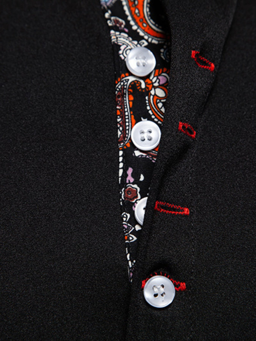 Men's Paisley Trim Short Sleeve Shirt