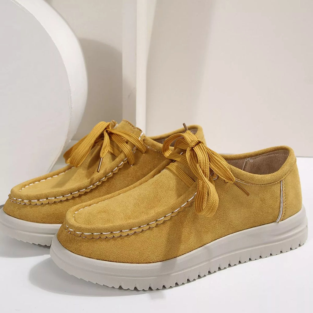 Lace-Up Round Toe Loafers