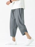Men's Plus Size Casual Loose Cropped Pants