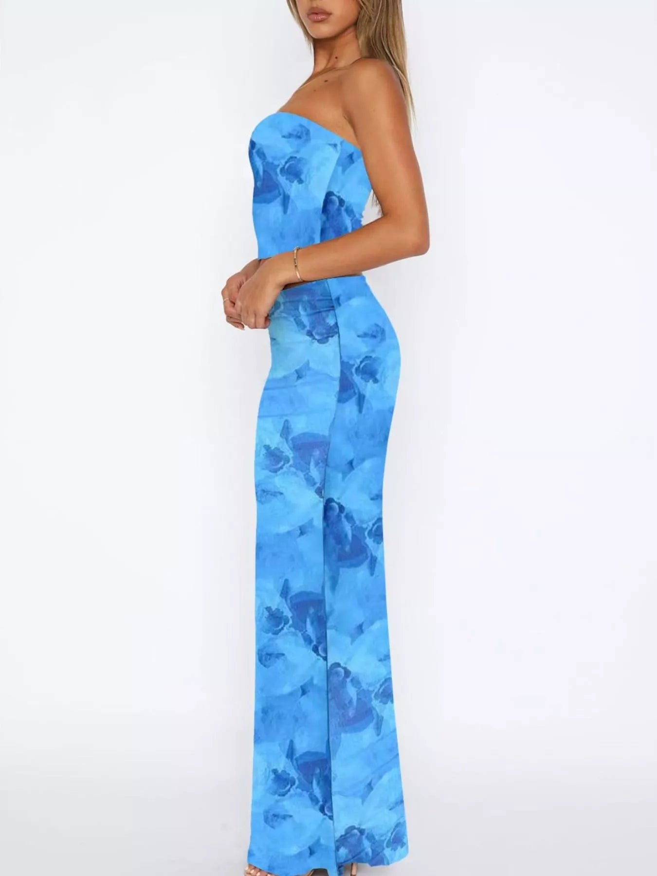 Printed Tube Top and Skirt Set