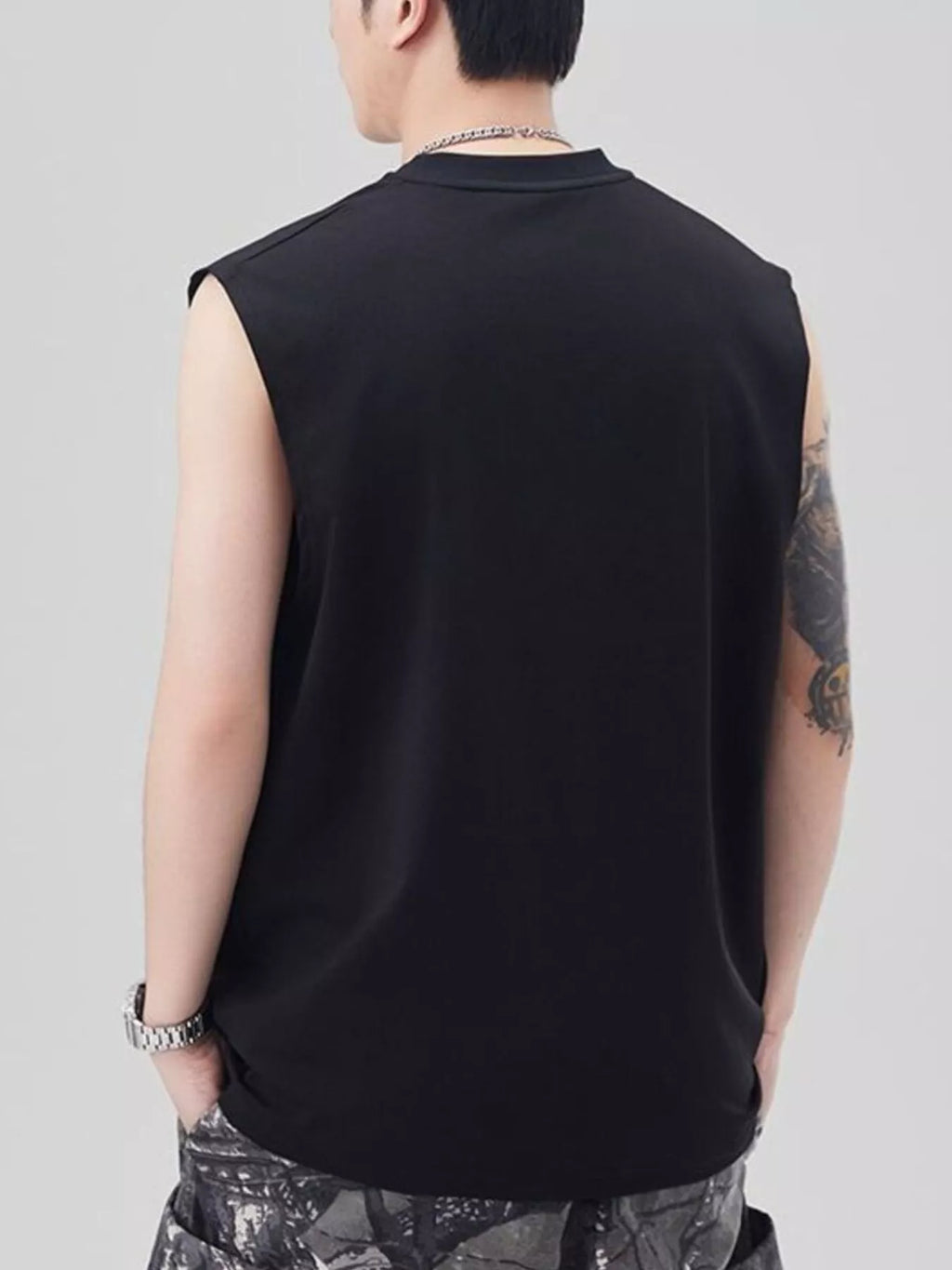Men's Plus Size Solid Color Casual Tank Top