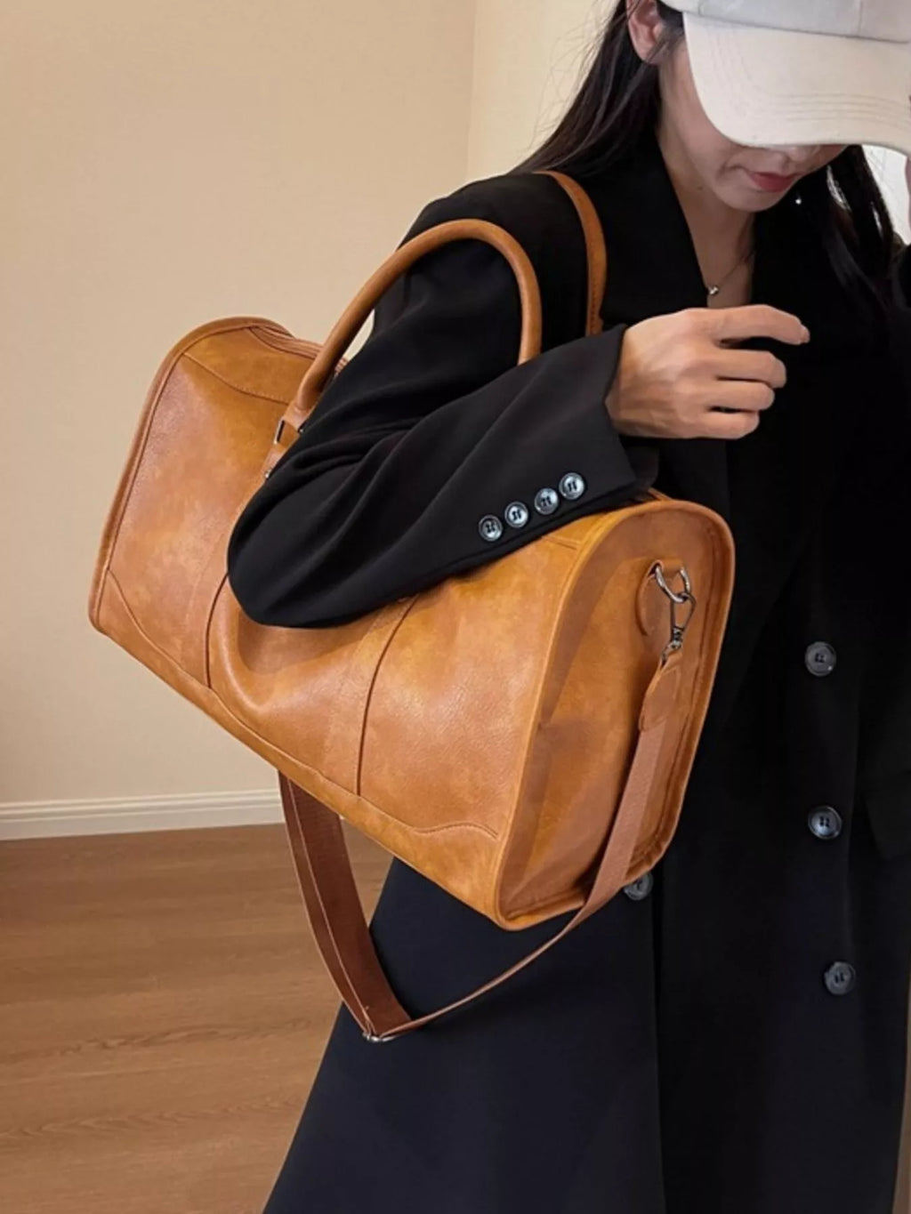 Vintage Leather Duffle Bag