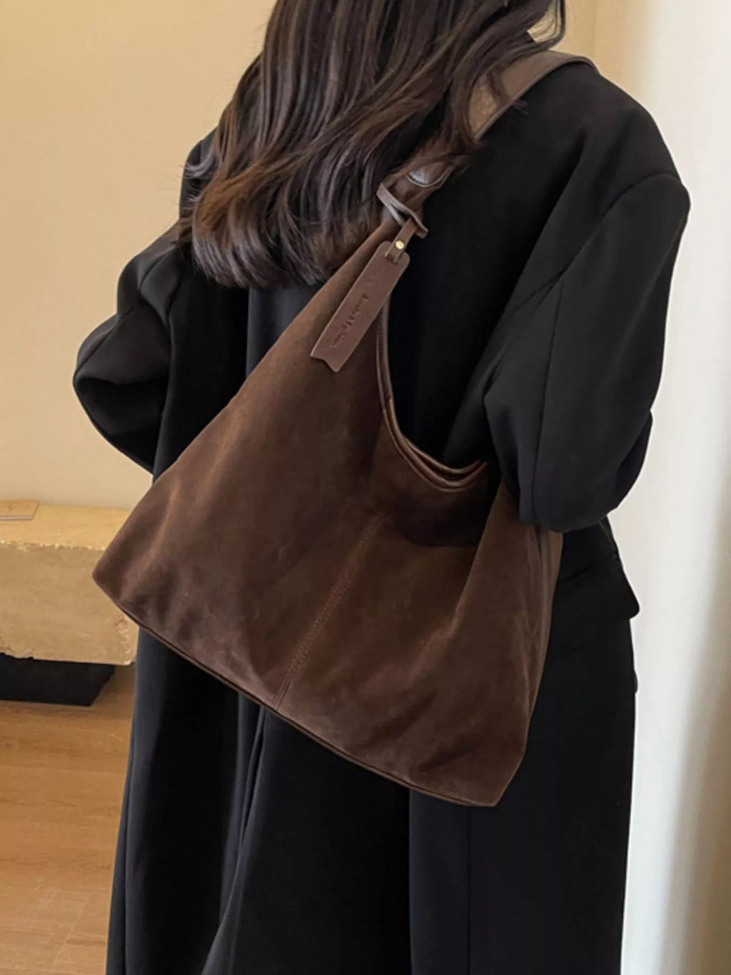 Adjustable Strap Corduroy Shoulder Bag