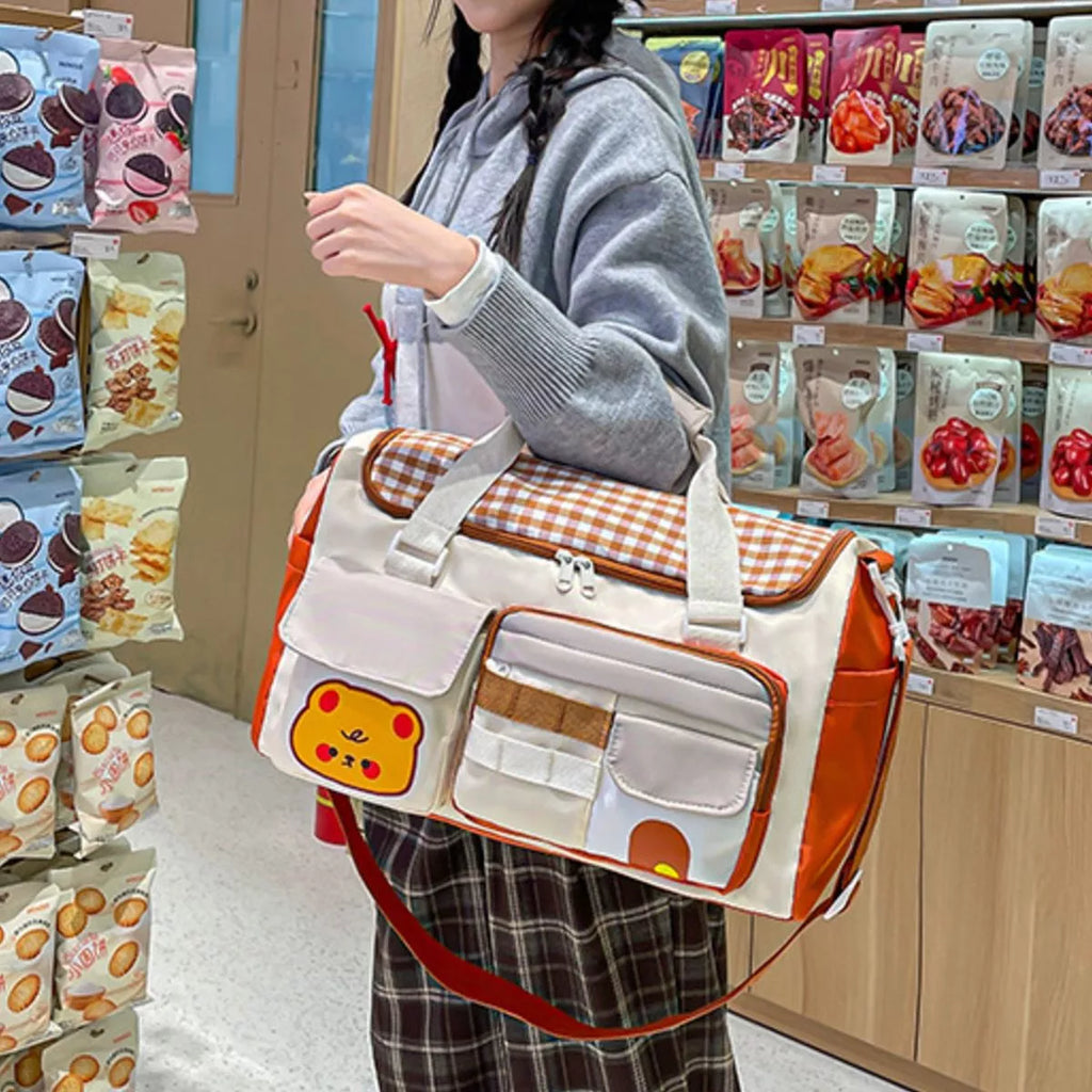 Cartoon Bear Pattern Travel Bag
