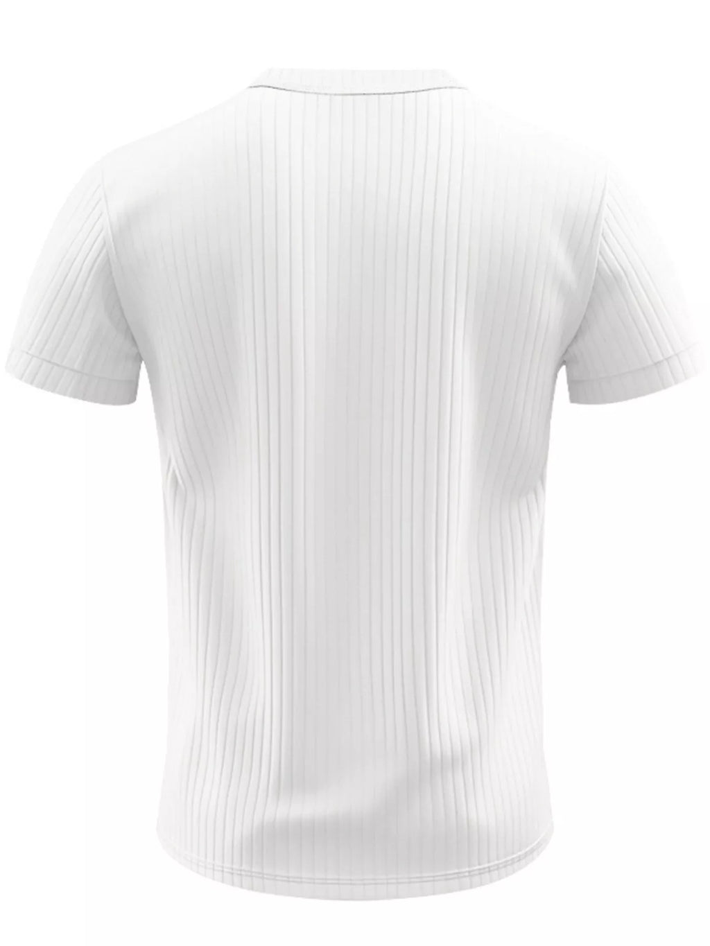Men's Full Size Casual Ribbed Henley T-Shirt Plus Size