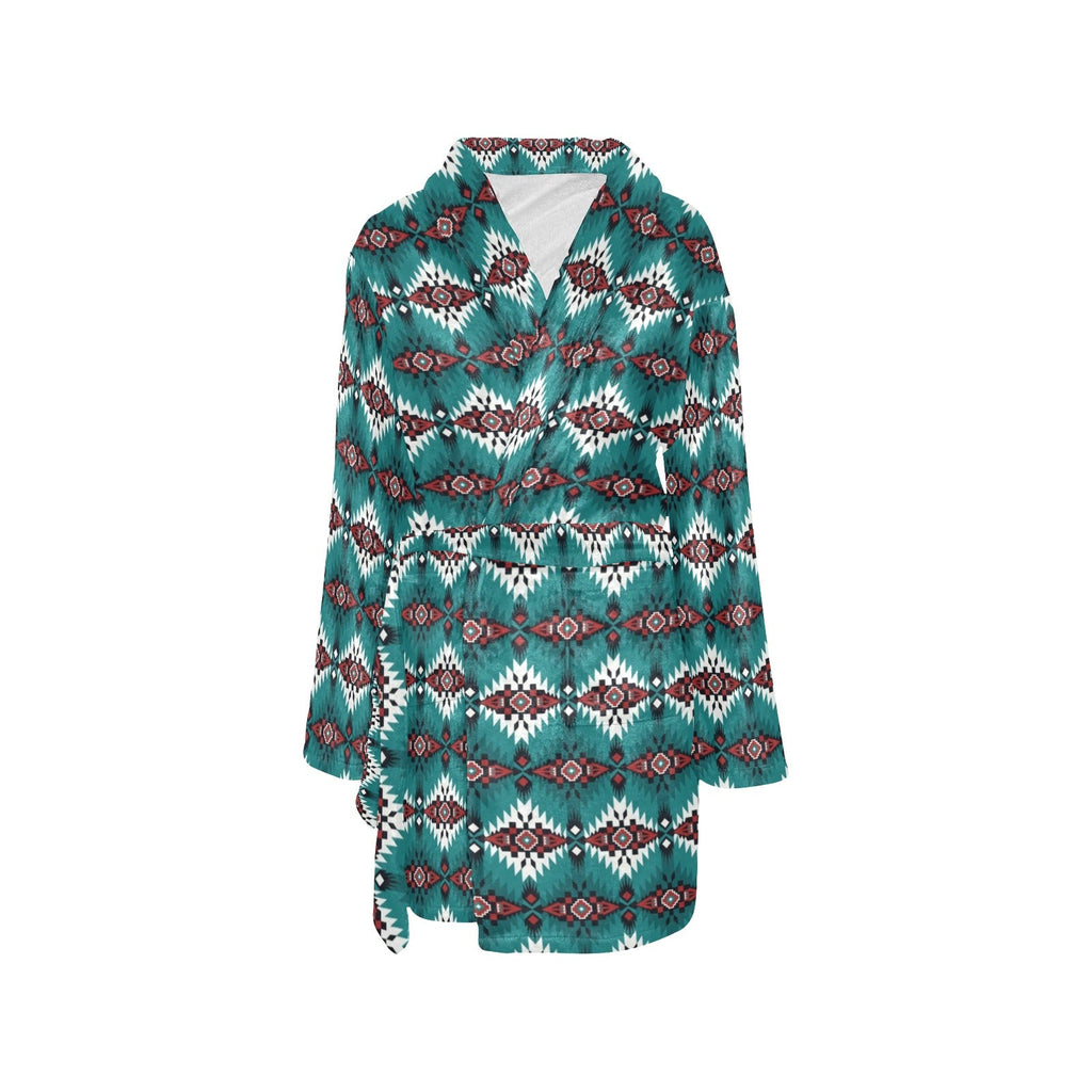 Baha Ranch Teal Aztec Women's Western Bath Robe